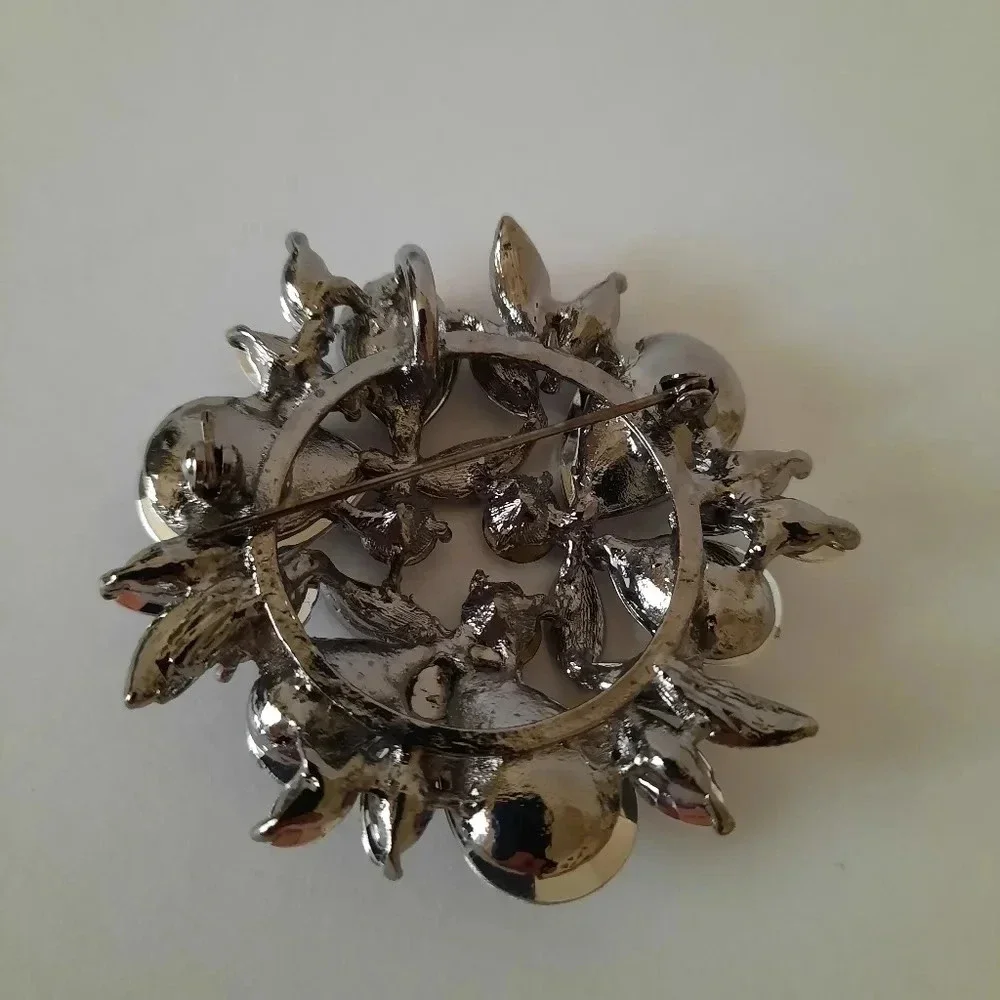 Unbranded Black Gray Rhinestones Pendant Brooch